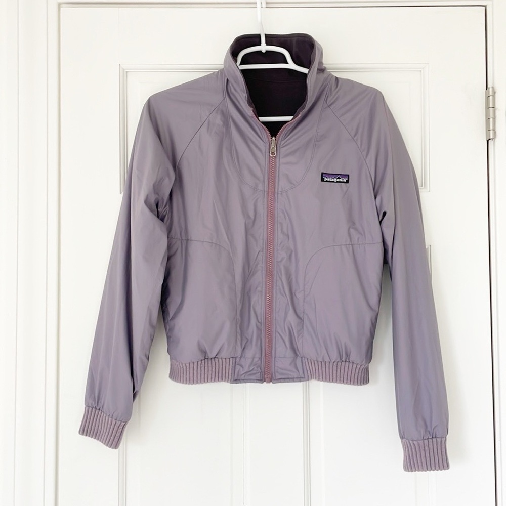 PATAGONIA reversible jacket size S purple fleece pockets zip up